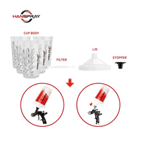 Gobelet de peinture en plastique PP pour pulvérisateur de peinture automobile avec différentes tailles, modèle Pisa Cup 4KGS