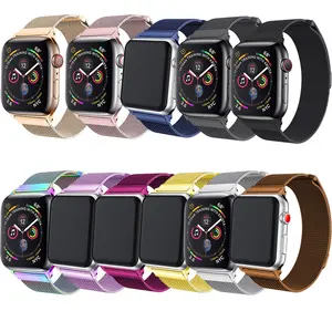 Tschick untuk jam tangan Apple gelang logam 7 8 Ult 41 45mm gelang Milan baja anti karat tali jam untuk iWatch Seri 6 SE 5 4 3