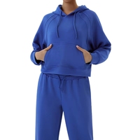 Ensemble de sport décontracté à capuche et pantalon large en maille, deux pièces, coupe ample, pour la course à pied