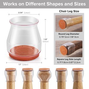 Tái sử dụng Silicone Ghế chân miếng đệm chống trượt đồ nội thất cảm thấy đệm để giảm tiếng ồn chống mài mòn chân bao gồm - Product Image 3