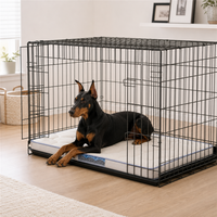 Hundebox-Liegematte mit gestepptem Obermaterial, rutschfester Silikonbasis und Klarsichtfenster für Indoor-Drahtkäfige – Weiche kühlende Reisematte