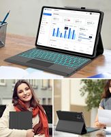 Casing Keyboard Trackpad Lepas Pasang untuk Redmi Pad 2 Pro 12.1'' 2025, Smart Touchpad Nirkabel, Tempat Pena, Penutup Tablet