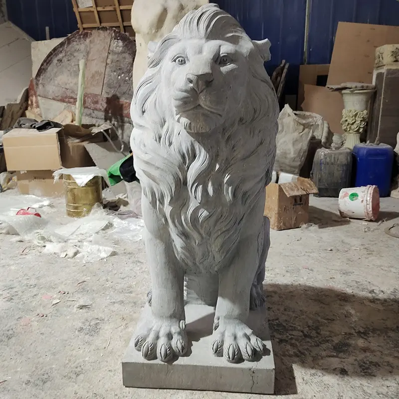 Moldes de estatua de jardín de animales 3D personalizados para la venta, molde de estatua de León de hormigón, estatuas de León grandes para exteriores, molde de fibra de vidrio para jardín