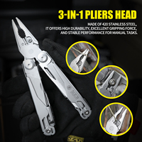 Pince multifonction Xhandle MT-01 19-en-1 avec lame en acier 440A, lime, clé, ouvre-bouteille, finition sablée, robuste, EDC pour le camping