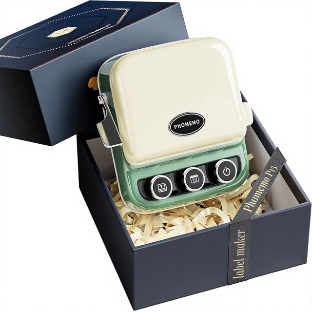 Phomemo P15 Ribbon Printer, Rich Text/Icon Custom Ribbons Mini Bluetooth Portable Label Maker Machine with Tape