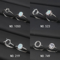 Silber 925 Halbfertiger Ring Verstellbare Größe Leerer Rahmen Blanko Krallenfassung S925 Berg-Basis Ohne Stein für DIY Einlage