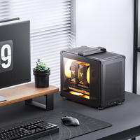 JONSBO C6 MAX Nuevo Chasis de Computadora para Juegos MATX con Lateral de Vidrio Transparente, Diseño Vertical Portátil