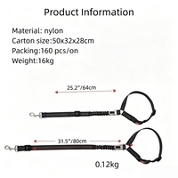 Accessoires pour chiens animaux fournitures Nylon Rétractable Sangle réfléchissante Ceinture de sécurité auto Laisse pour chien