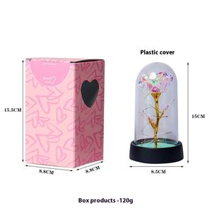 <span class=keywords><strong>Ramo</strong></span> de rosas preservadas Cubierta de vidrio de plástico Navidad Cumpleaños Día DE LA MADRE Decoraciones para el día de San Valentín Regalos de Graduación - Product Image 1