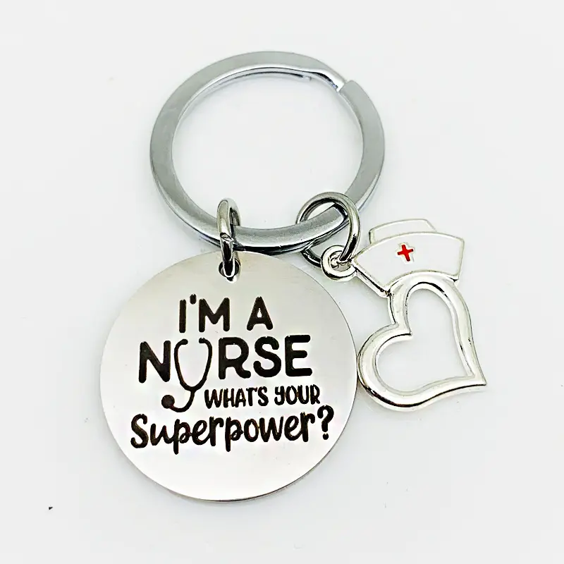 حقيبة إبداعية معلقة للتزيين هدية يوم الممرضات أنا ممرضة. ما هي قوتك الخارقة ؟ سلاسل مفاتيح! Keychains