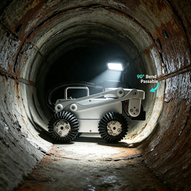 4K HD Crawler Sewer Drain Pipeline Inspection Robot Adjustable Lifting Pipe Camera for Municipal Industrial Pipe Detection