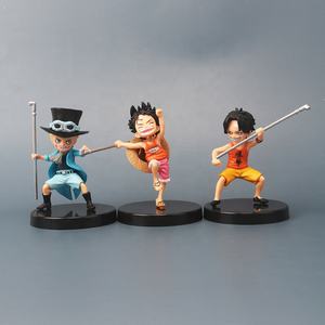 3 pièces/lot 10 cm <span class=keywords><strong>Figurine</strong></span> d'anime One Piece Luffy <span class=keywords><strong>Ace</strong></span> Sabo avec bâton <span class=keywords><strong>Figurine</strong></span> d'action en PVC Modèle Jouets Poupées Cadeaux - Product Image 1