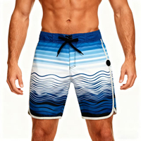 Shorts de bain pour hommes personnalisés en gros, extensibles dans 4 directions, séchage rapide, pour surf et plage, taille haute, sans bretelles, motif imprimé, XL, 100 % polyester