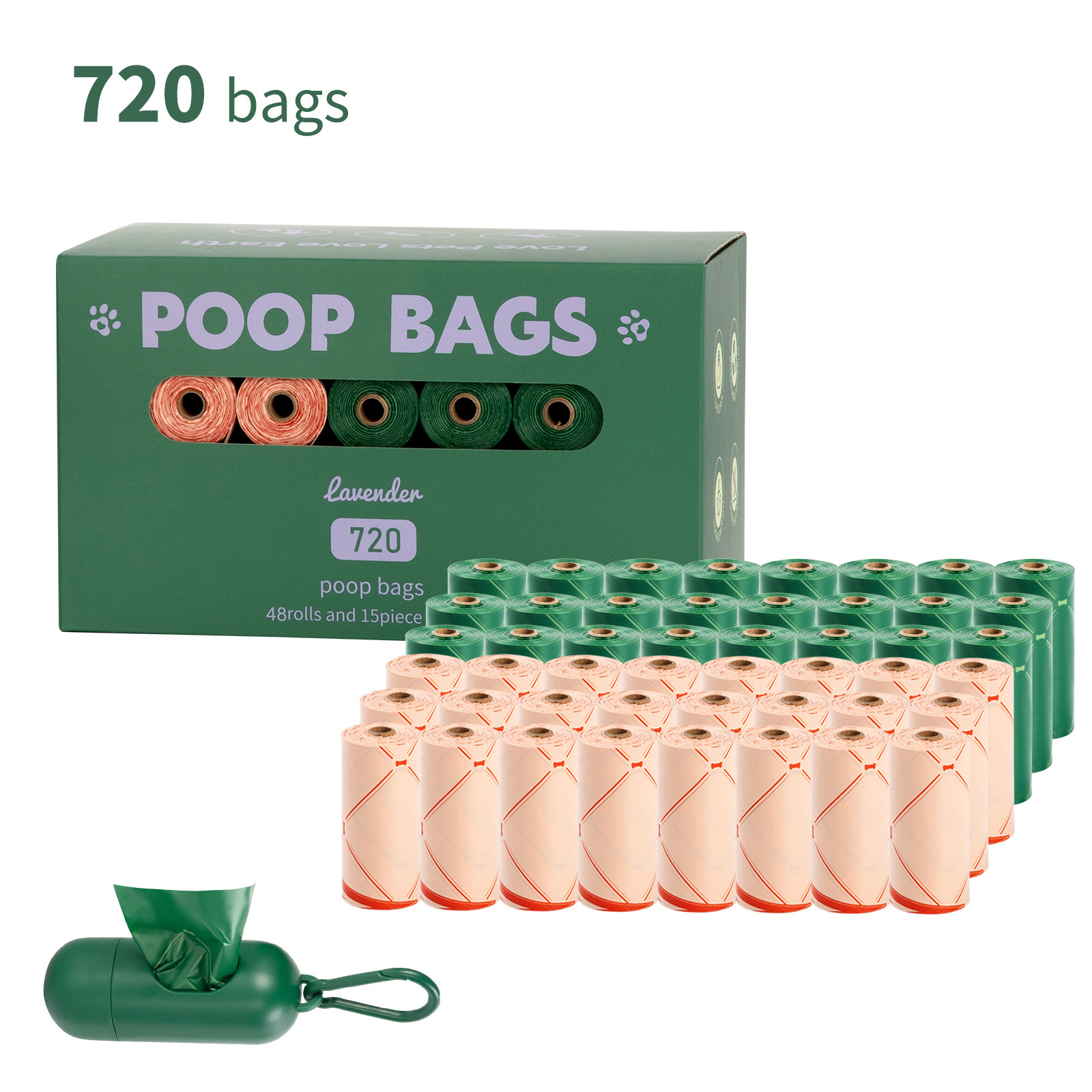 Mixed Color, Boxed 48 Rolls + Distributor