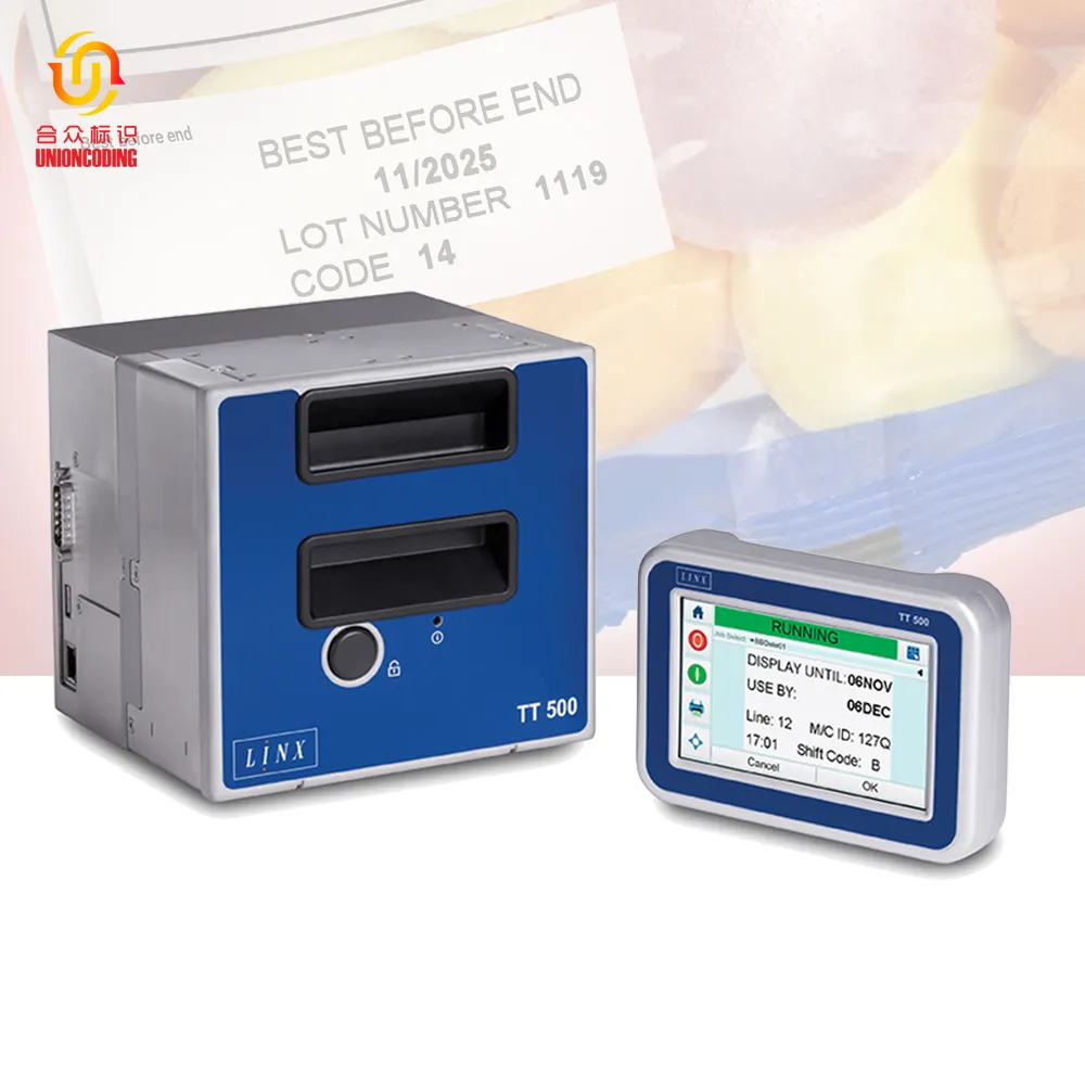 Printer Tanggal Kedaluwarsa Otomatis Linx TT500 Pemindah Termal Printer Penuh dengan 32Mm Digunakan Pada Mesin Label Tto Printer