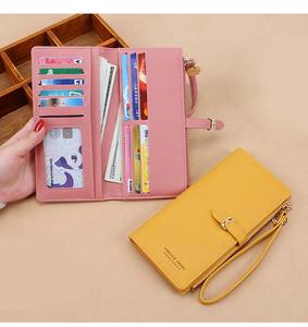 Оптовая продажа, женская сумка большой вместимости, корейская модная однотонная Мобильная Сумка с длинной молнией, Противоугонный кошелек - Product Image 6