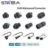 Conector RJ45 para Exteriores, Doble Puerto Hembra para PCB, Adaptador Ethernet Cat6, Resistente al Agua IP67, Montaje en Panel, Conector de Panel, Transferencia Rápida de Datos