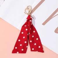 Gantungan Kunci Syal Sutra Cetak Kain Satin Multiwarna, Pita Satin Hiasan Tas, Aksesoris Pinggang untuk Celana.