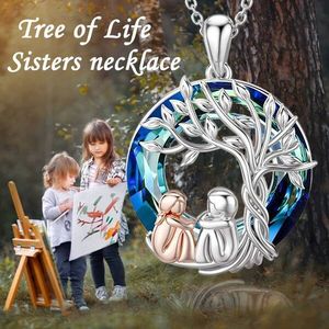 Collar Redondo Árbol de la Vida, Joyería Estética para Boda, Colgante de Cristal con Mariposa y Océano, Joyería de Compromiso para Mujer, Mamá - Product Image 3
