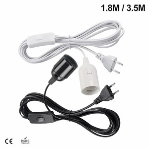 Prise UE 1.8m câbles de cordon d'alimentation E27 support de base de lampe <span class=keywords><strong>avec</strong></span> fil de commutateur pour pendentif ampoules LED luminaire lampe à main Suspension prise - Product Image 2