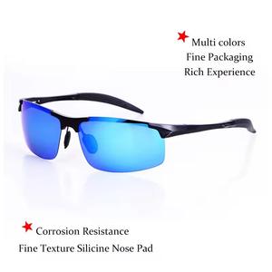 Erkek Anti-Scratch TAC UV400 polarize güneş gözlüğü geri dönüşümlü bisiklet sarı/gri/çok kırılmaz çerçevesiz matris alaşım - Product Image 6