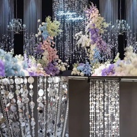 Décoration de plafond de salle de mariage de luxe, rideaux scintillants suspendus pour scène, rideau de plafond en perles de cristal avec cadre métallique