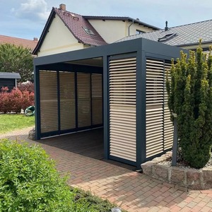 Pergola regolabile in <span class=keywords><strong>alluminio</strong></span> con <span class=keywords><strong>tettoia</strong></span> parasole <span class=keywords><strong>e</strong></span> tetto motorizzato per giardino portico con persiane o porte in <span class=keywords><strong>vetro</strong></span> padiglione - Product Image 4