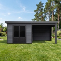 Abri à outils en bois série D, abri de jardin moderne en acier et WPC avec fenêtre de haute qualité, atelier extérieur facile à installer