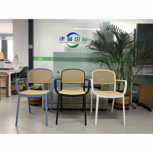 Modern Simple Design Outdoor <b>Garden</b> <b>Dining</b> <b>Chairs</b> Waterproof and Lightweight Plastic <b>Rattan</b> with Arm Rest for Living Room Use - Product Image 2