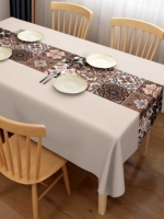 Nappe Imprimée Motif Carreaux Marocains, Imperméable, Anti-Taches, Facile à Nettoyer, Résistante à la Chaleur, en Polyester, pour Salle à Manger - Offre Spéciale