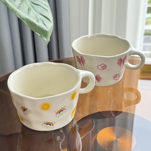 Taza de Cerámica con Diseño Novedoso de Lazo y Arcoíris para Mujer, Segura para Oficina, Capacidad de 300ml, para Verano y Otoño, para Celebridades de Internet - Product Image 3