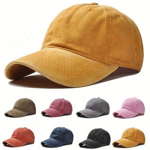 Gorra deportiva de 12 colores al por mayor en stock, gorra de algodón lavado y desgastado en blanco, gorra de béisbol de 6 paneles estilo papá para hombres y mujeres - Product Image 1