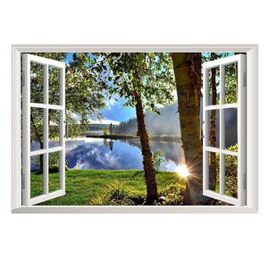 Calcomanías de <span class=keywords><strong>pared</strong></span> de paisaje <span class=keywords><strong>3D</strong></span> nuevas transfronterizas al por mayor <span class=keywords><strong>para</strong></span> sala de estar se puede quitar ventana decorativa pegatina de <span class=keywords><strong>pared</strong></span> personalizada - Product Image 5