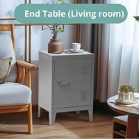Armoire de rangement moderne en acier JINFENG (portes de placard, 2 compartiments réglables, gris foncé, 30,5x40,5x57,5 cm) pour la maison