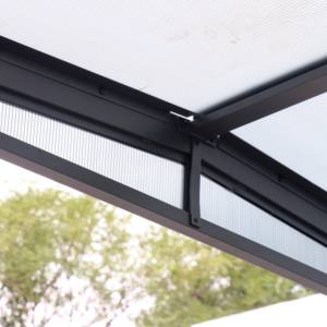 YASN, pérgola híbrida de acero de tamaño personalizado, cubierta de techo de PC para Villa/cafetería, soporte de diseño antioxidante y resistente al viento - Product Image 4