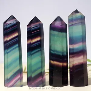 Hot Sale Heil kristalle poliert Regenbogen Fluorit Turm Kristall Punkt Turm für Feng Shui