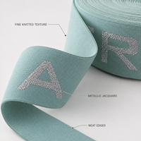 Bande élastique en nylon douce et colorée avec logo personnalisé, jacquard à fil argenté pour lingerie féminine, sous-vêtements masculins et bandeaux
