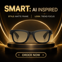 Lunettes Intelligentes de Traduction IA 100 Langues Assistant Vocal Appel HD Musique Navigation Microphone ENC Lunettes AR
