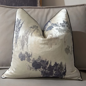 Fundas de almohada de sofá de lujo modernas de champán, Fundas de cojín decorativas con patrón geométrico Retro para sala de estar - Product Image 3