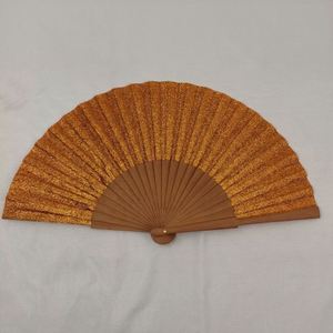Éventail pliant en fer et bois écologique peint, 23 cm, avec motif floral folklorique, idéal pour la décoration de mariage et comme cadeau - Product Image 3