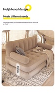 Canapé-lit gonflable portable pliable double usage en tissu composite avec housse amovible pour la maison et le camping