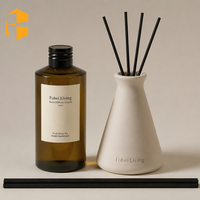 FUBEI LIVING Vente en gros de diffuseurs de parfum en céramique texturée mate Wabi Sabi, forme conique, logo personnalisé, récipient pour huiles essentielles