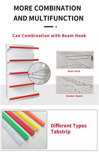 Fábrica al por mayor tienda de comestibles al por menor exhibición de metal estantes de supermercado personalización supermercado góndola estantes estante - Product Image 2