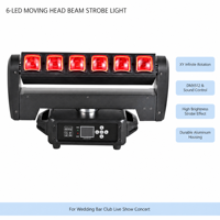 Projecteur LED mobile double face 350W 6x40W Beam Wash Strobe DMX512 RDM XY à rotation infinie, lumière d'effet de scène rouge et blanche