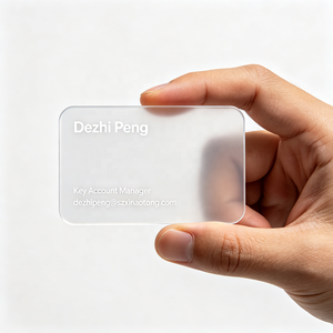 บัตรชื่อพีวีซีใสแบบ OEM พร้อมแม่เหล็ก พิมพ์ซิลค์สกรีน ปั๊มฟอยล์ทอง ลายนูนหรูหรา สำหรับงานแสดงสินค้าและโปรโมชั่น - Product Image 4