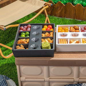 LOKYO قابلة للتحلل حزب نزه وجبة خفيفة الغذاء التعبئة والتغليف طبق مربع مع فواصل وصلصة - Product Image 2