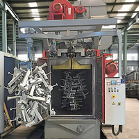 Nueva máquina de granallado superior, colgador giratorio tipo gancho, construcción de acero, desbarbado, pulido con Motor de núcleo PLC