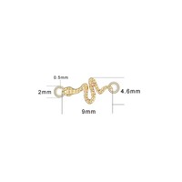 Vente en gros, Tendance : Breloque serpent en or rose 9K anti-ternissement avec double anneaux de jonction, pour bracelet permanent pour filles