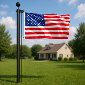 ชุดเสาธงชาติอเมริกัน อลูมิเนียม 20 ฟุต แบบถอดประกอบได้ สำหรับใช้งานกลางแจ้ง สีดำ คุณภาพพรีเมียมสำหรับธง - Product Image 2