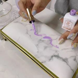 Repose-main en marbre blanc confortable de qualité supérieure, personnalisé, avec tapis, repose-main pour nail art - Product Image 5